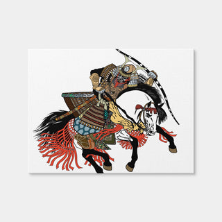 AUTO-MOCKUP WHITE | Samurai Archer Wearing War Mask | 1 Piece | Gallery Wrap | group=4x3