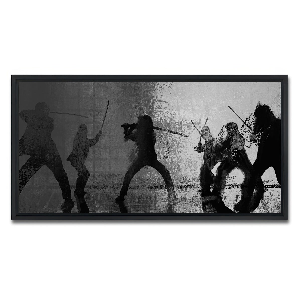 AUTO-MOCKUP WHITE | Samurai Bride in Black and White | 1 Piece | Black Framed Canvas | group=2x1
