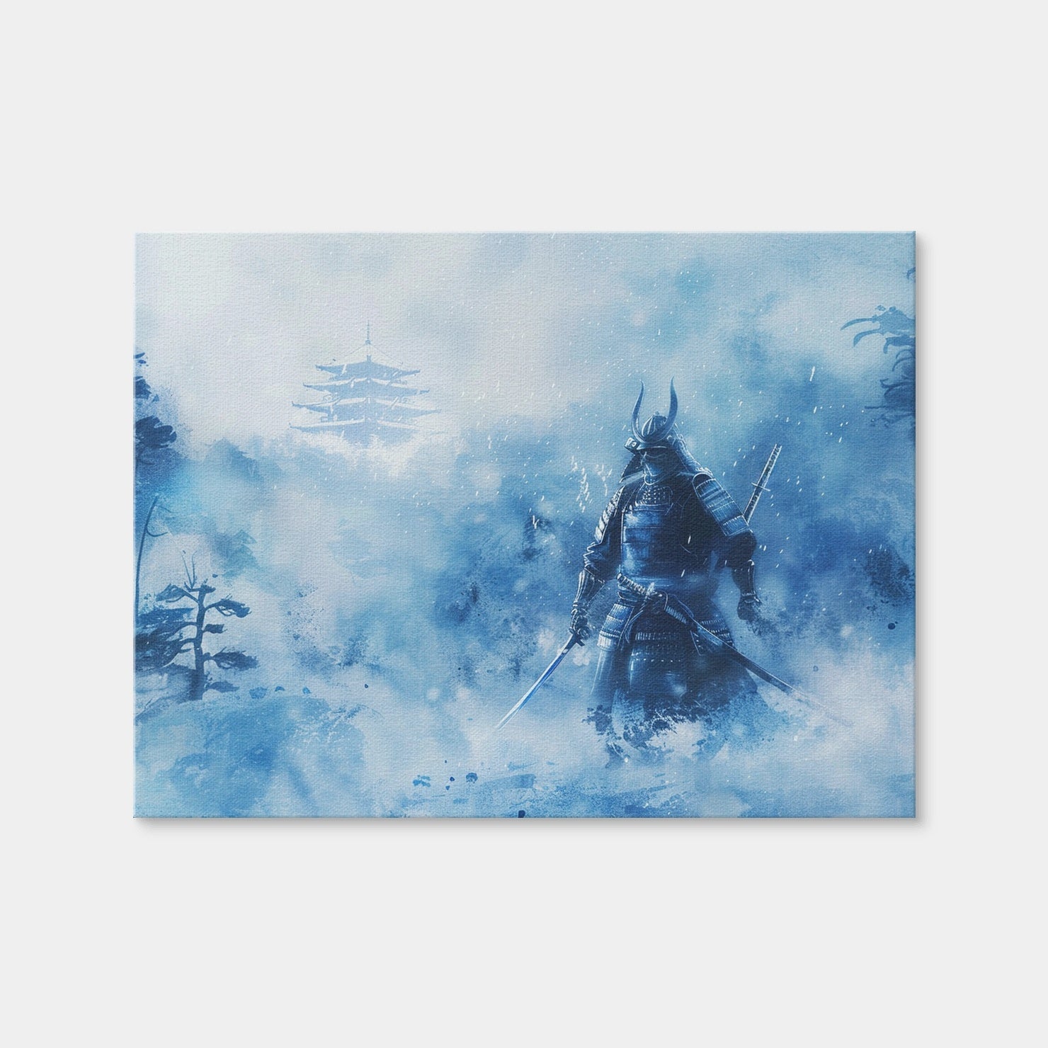AUTO-MOCKUP WHITE | Samurai Misty Winter Forest | 1 Piece | Gallery Wrap Canvas | group=4x3