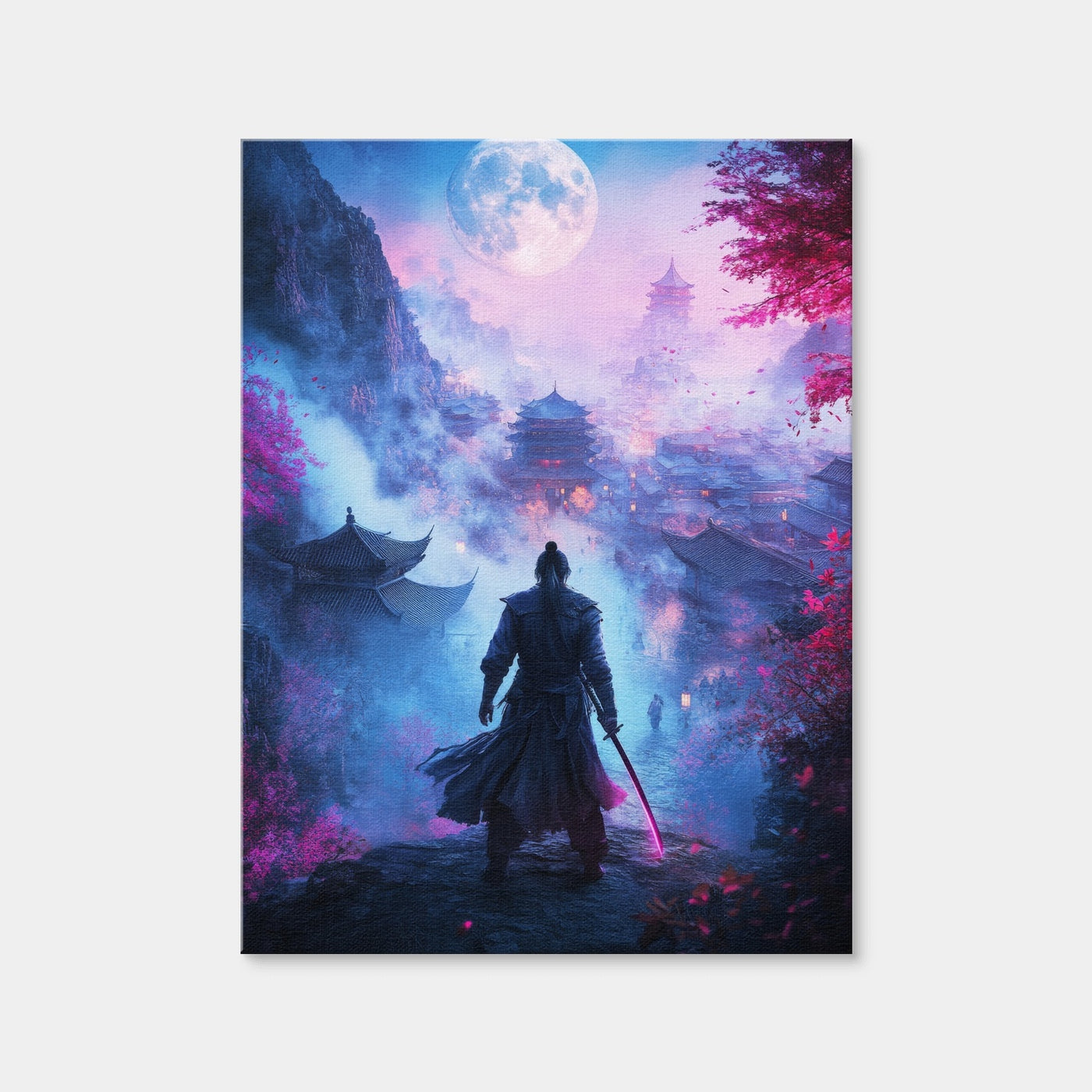 AUTO-MOCKUP WHITE | Samurai Warrior After Battle | 1 Piece | Gallery Wrap | group=3x4