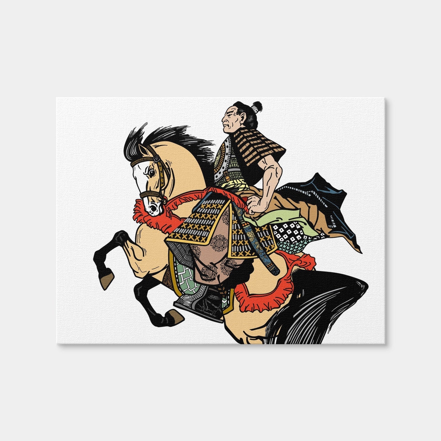 AUTO-MOCKUP WHITE | Samurai Warrior on Horseback | 1 Piece | Gallery Wrap | group=4x3