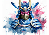 Samurai Watercolor Masked Wall Art