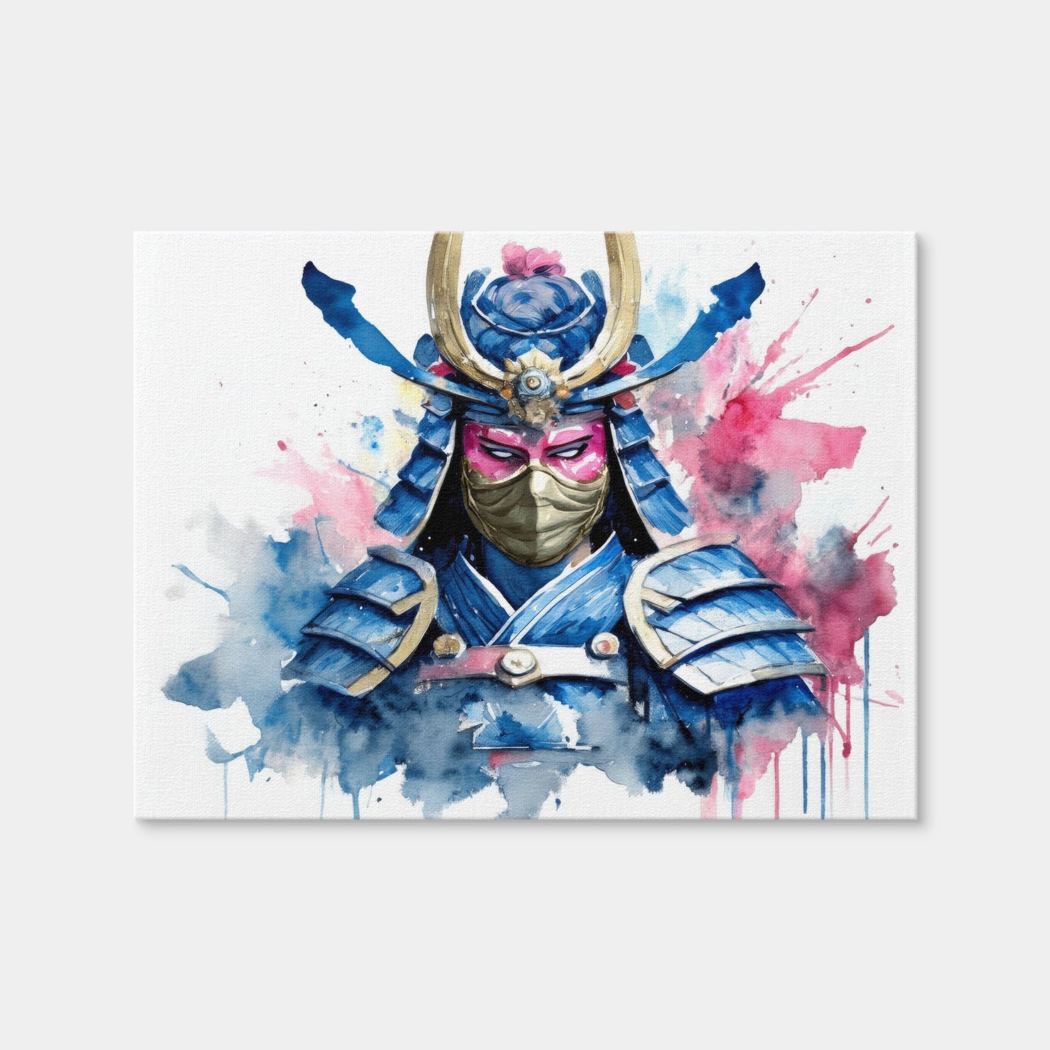 AUTO-MOCKUP WHITE | Samurai Watercolor Masked | 1 Piece | Gallery Wrap | group=4x3