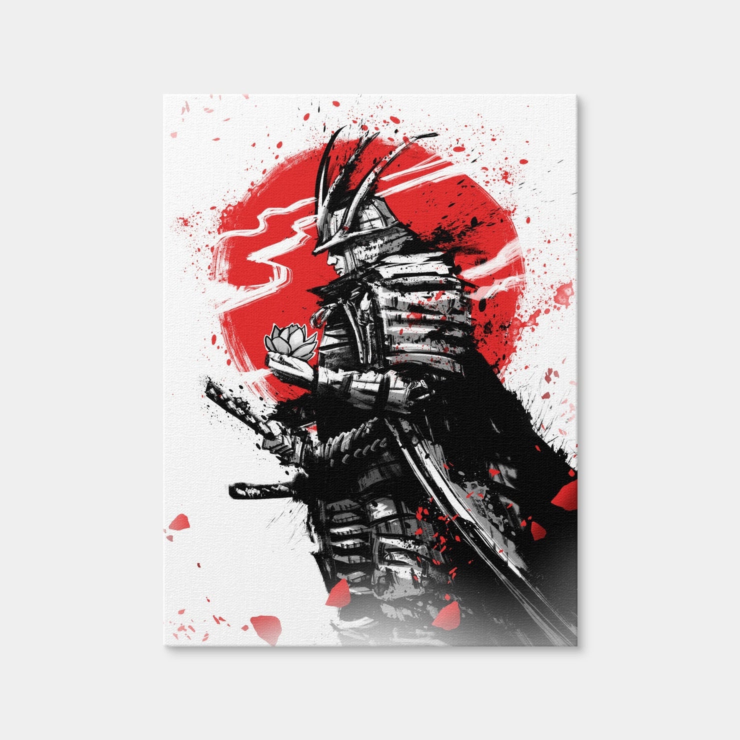 AUTO-MOCKUP WHITE | Samurai in Armor and Helmet | 1 Piece | Gallery Wrap Canvas | group=3x4