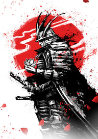 Samurai in armor and helmet Wall Art