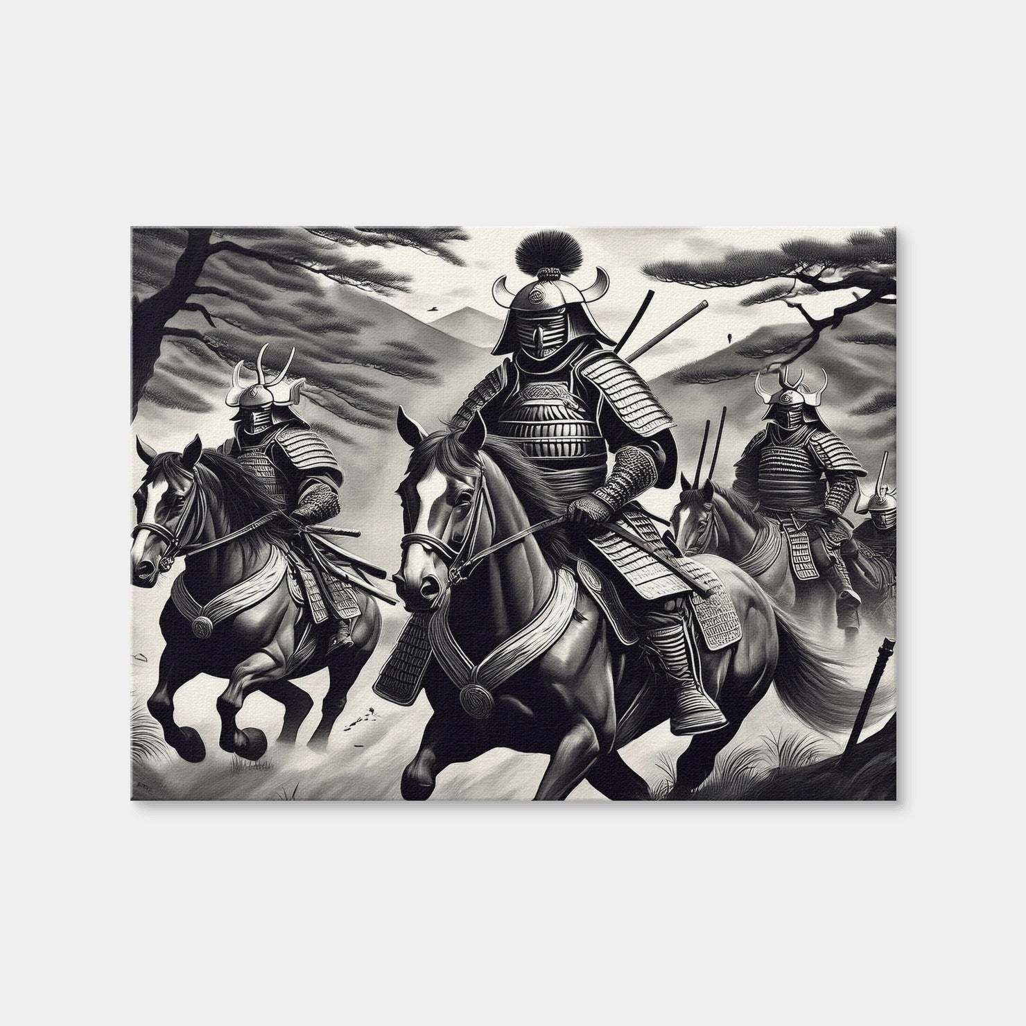 AUTO-MOCKUP WHITE | Samurai's Riding Horses | 1 Piece | Gallery Wrap Canvas | group=4x3