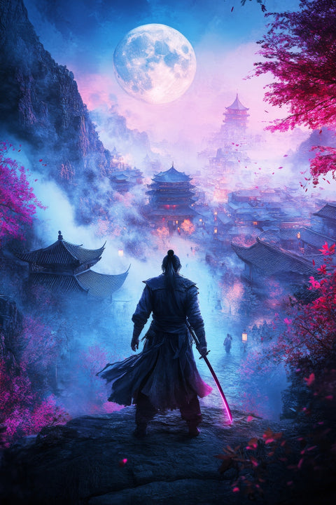 Samurai warrior after battle Wall Art