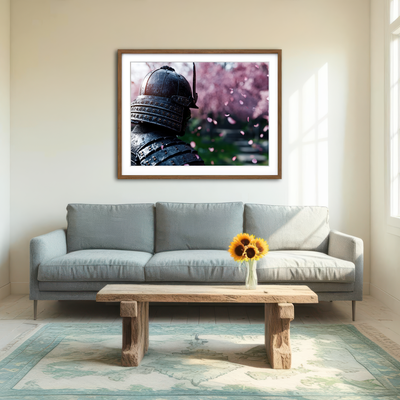 AUTO-MOCKUP ROOM | Samurai Warrior Helmet Wall Art