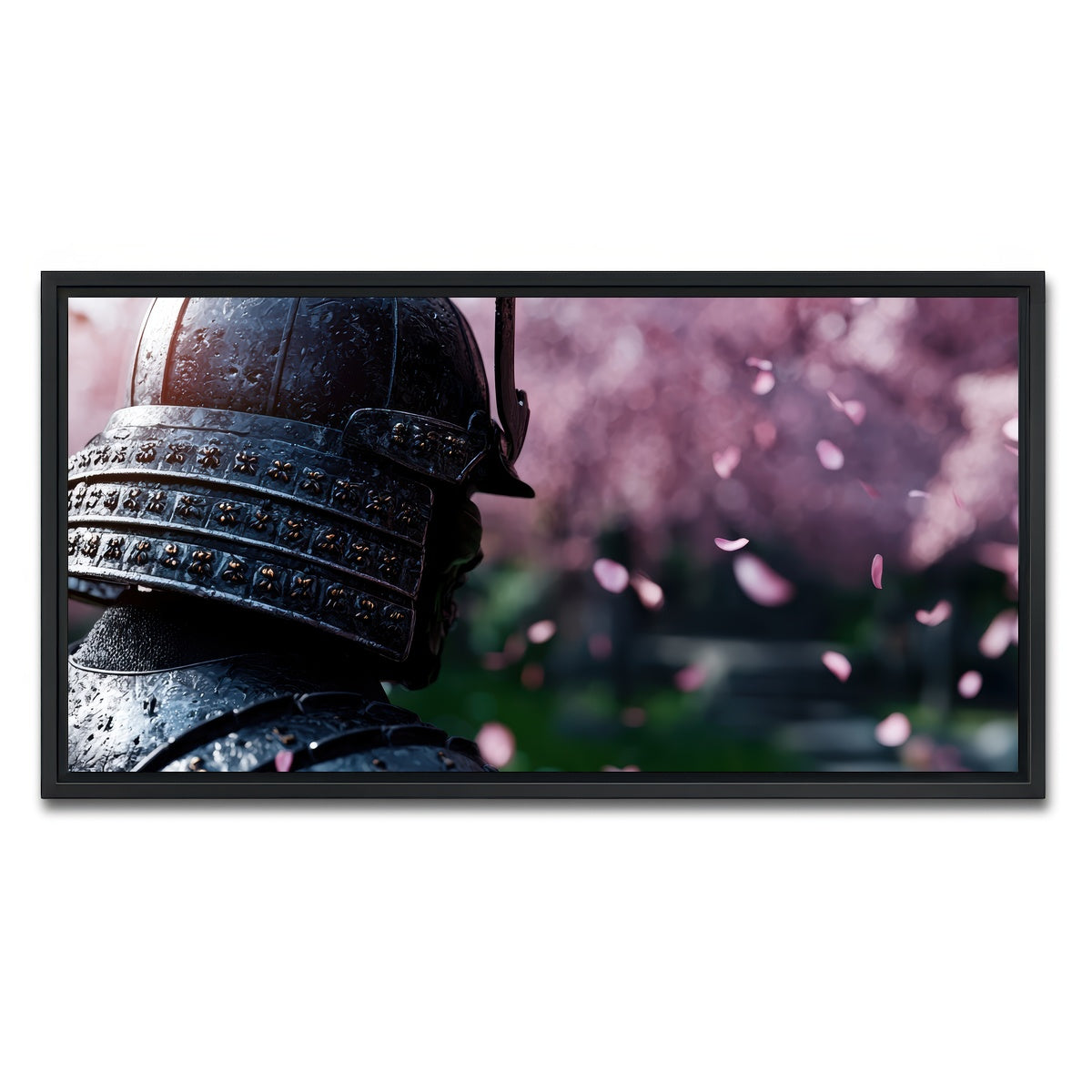 AUTO-MOCKUP WHITE | Samurai warrior helmet | 1 Piece | Black Framed Canvas | group=2x1