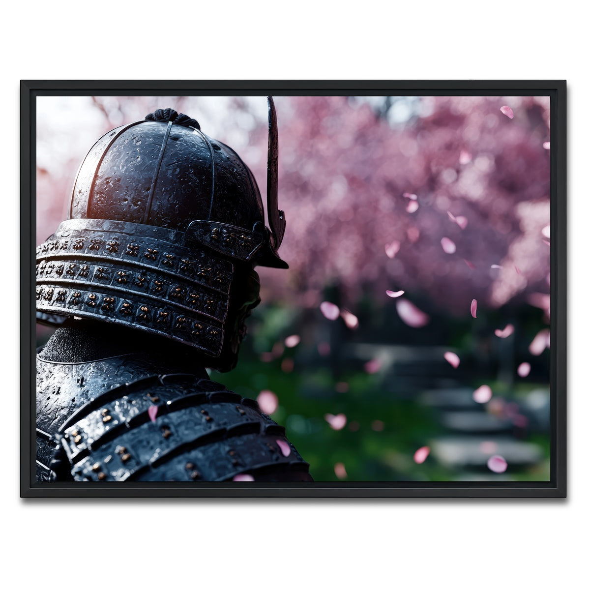AUTO-MOCKUP WHITE | Samurai warrior helmet | 1 Piece | Black Framed Canvas | group=4x3