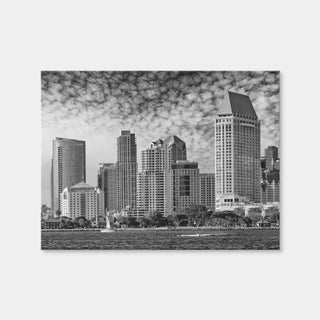 AUTO-MOCKUP WHITE | San Diego Monochrome Skyline | 1 Piece | Gallery Wrap Canvas | group=4x3