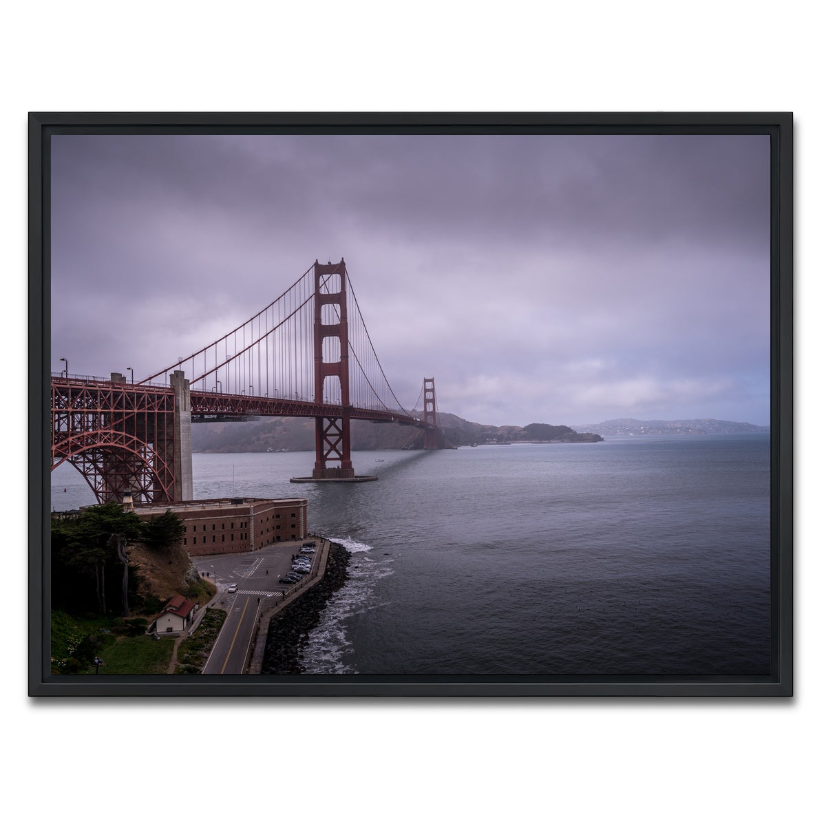 AUTO-MOCKUP WHITE | San Fran Golden Gate | 1 Piece | Black Framed Canvas | group=4x3