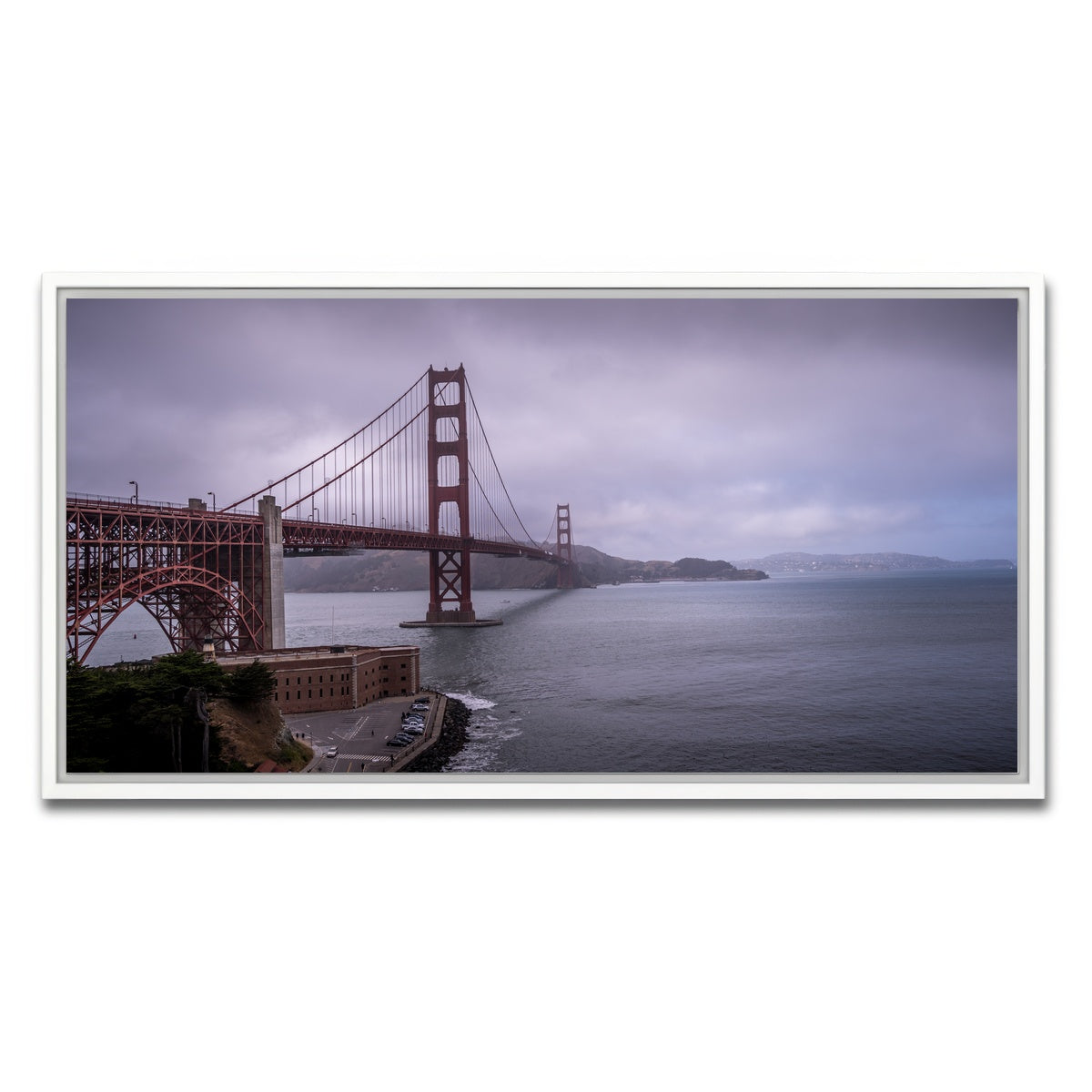 AUTO-MOCKUP WHITE | San Fran Golden Gate | 1 Piece | White Framed Canvas | group=2x1