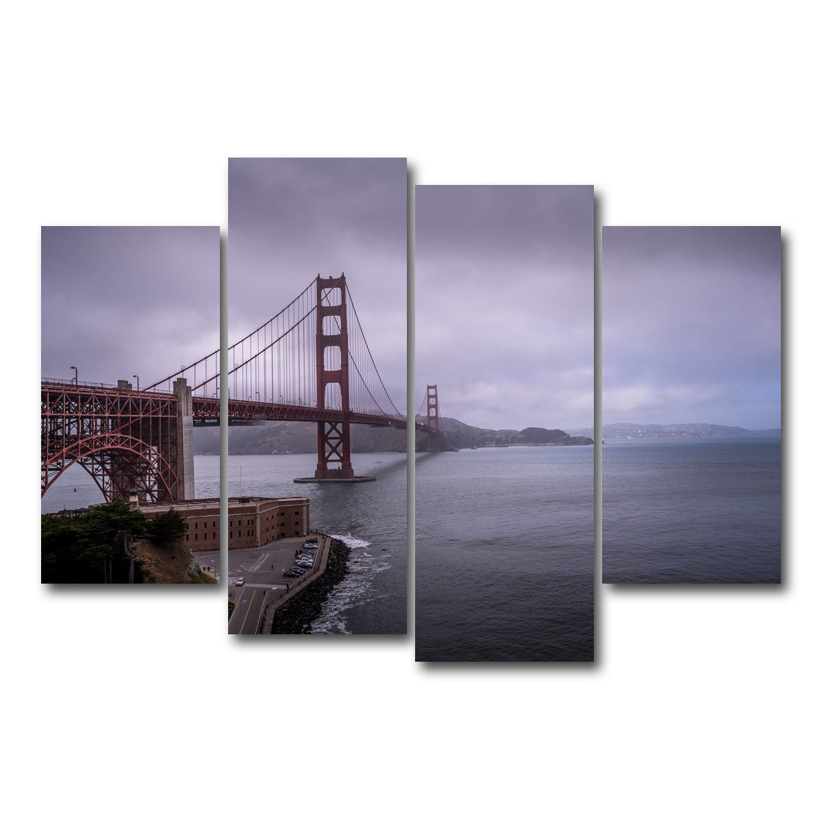 AUTO-MOCKUP WHITE | San Fran Golden Gate | 4 Piece | Gallery Wrap Canvas | group=4_short