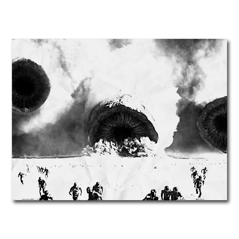 Sandworms - Dune Grayscale Wall Art