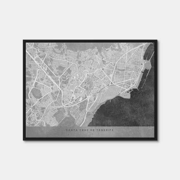 Santa Cruz De Tenerife Map 2 Wall Art — Framed Canvas Format preview