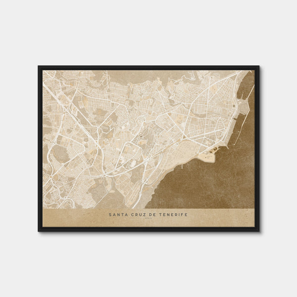 Santa Cruz De Tenerife Map Wall Art — Framed Canvas Format preview