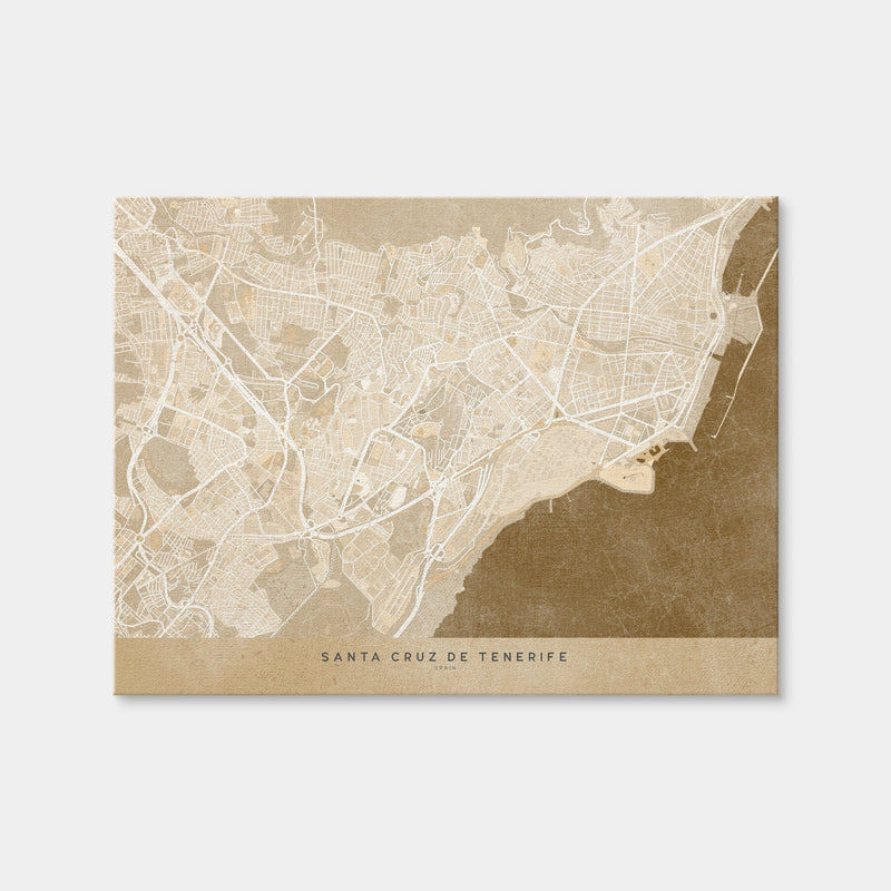 AUTO-MOCKUP WHITE | Santa Cruz De Tenerife Map | 1 Piece | Gallery Wrap | group=4x3
