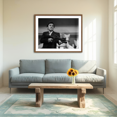 AUTO-MOCKUP ROOM | Scarface Black & White Wall Art