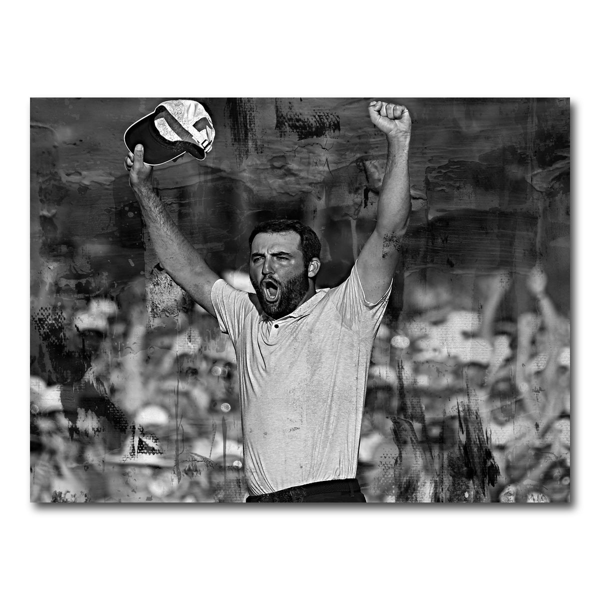 AUTO-MOCKUP WHITE | Scottie Scheffler Grayscale | 1 Piece | Gallery Wrap Canvas | group=4x3