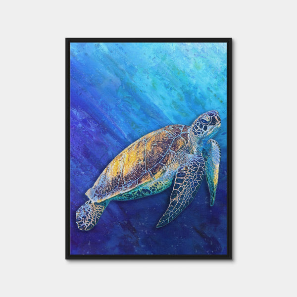 Sea Turtle Wall Art — Framed Canvas Format preview