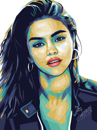 Selena Gomez White Wall Art