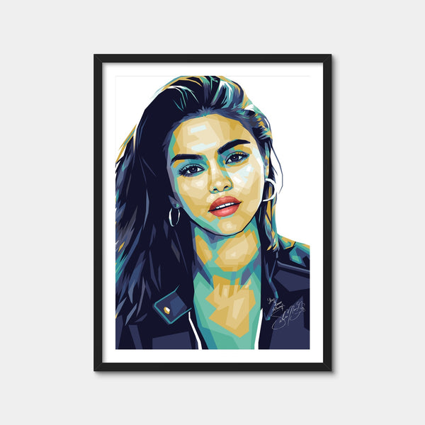 Selena Gomez White Wall Art — Framed Print Format preview