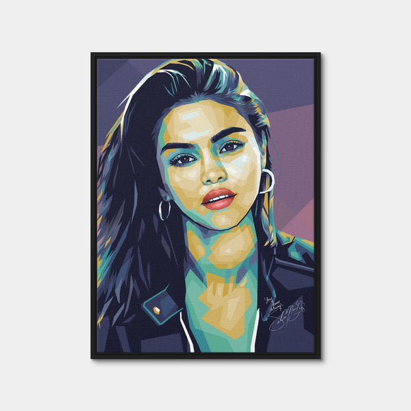 Selena Purple Wall Art — Framed Canvas Format preview