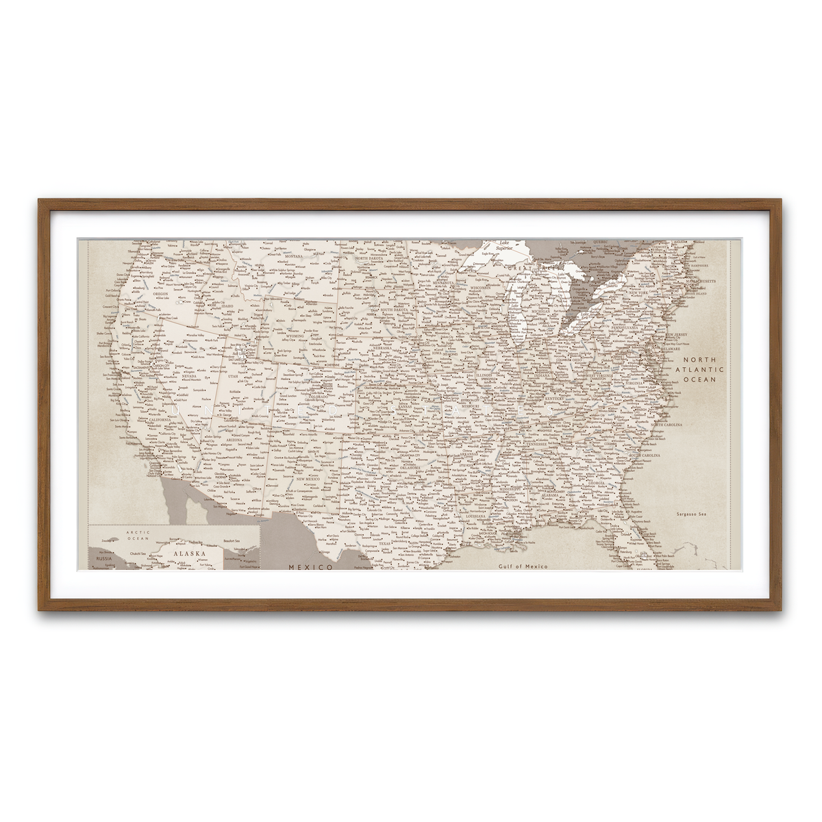 Framed Print 2x1 Walnut