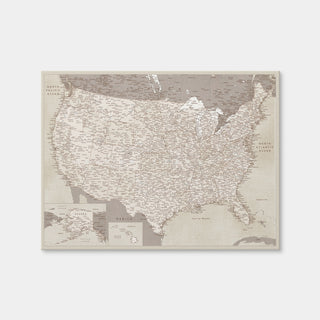 AUTO-MOCKUP WHITE | Sepia US Map | 1 Piece | Gallery Wrap | group=4x3