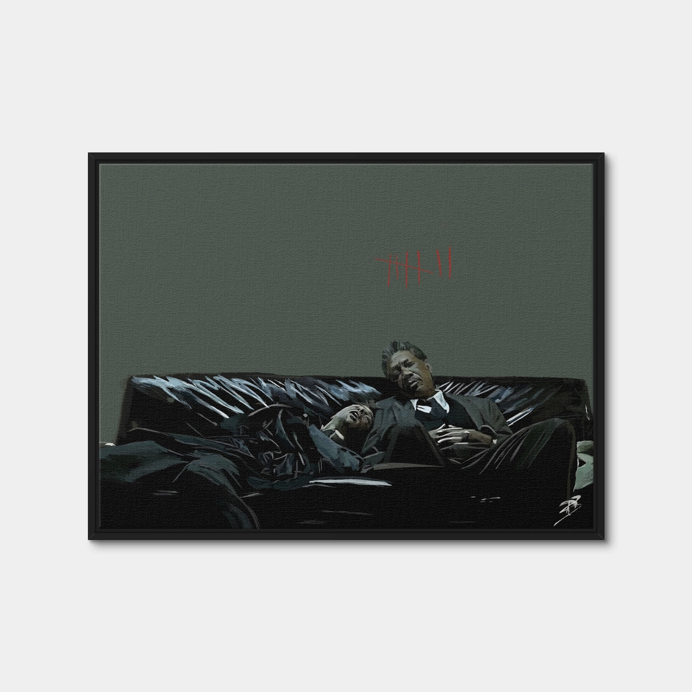 AUTO-MOCKUP WHITE | Seven - Asleep on the Job | 1 Piece | Black Framed Canvas | group=4x3