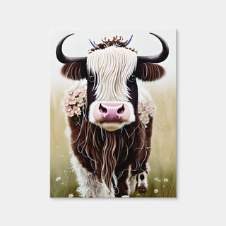 AUTO-MOCKUP WHITE | Shabby Chic Highland Cow | 1 Piece | Gallery Wrap | group=3x4