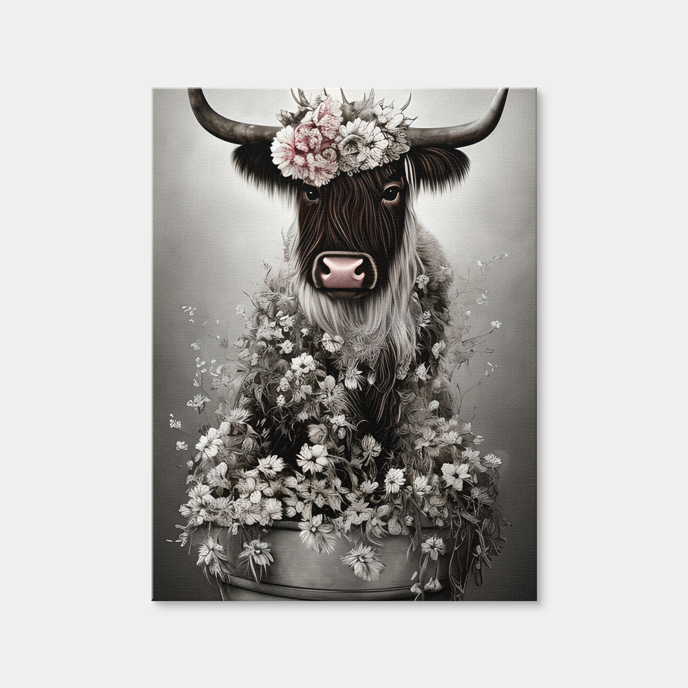 AUTO-MOCKUP WHITE | Shabby Highland Cow | 1 Piece | Gallery Wrap | group=3x4