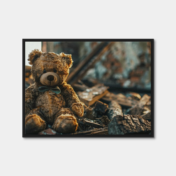 Shabby Teddy Bear Wall Art — Framed Canvas Format preview