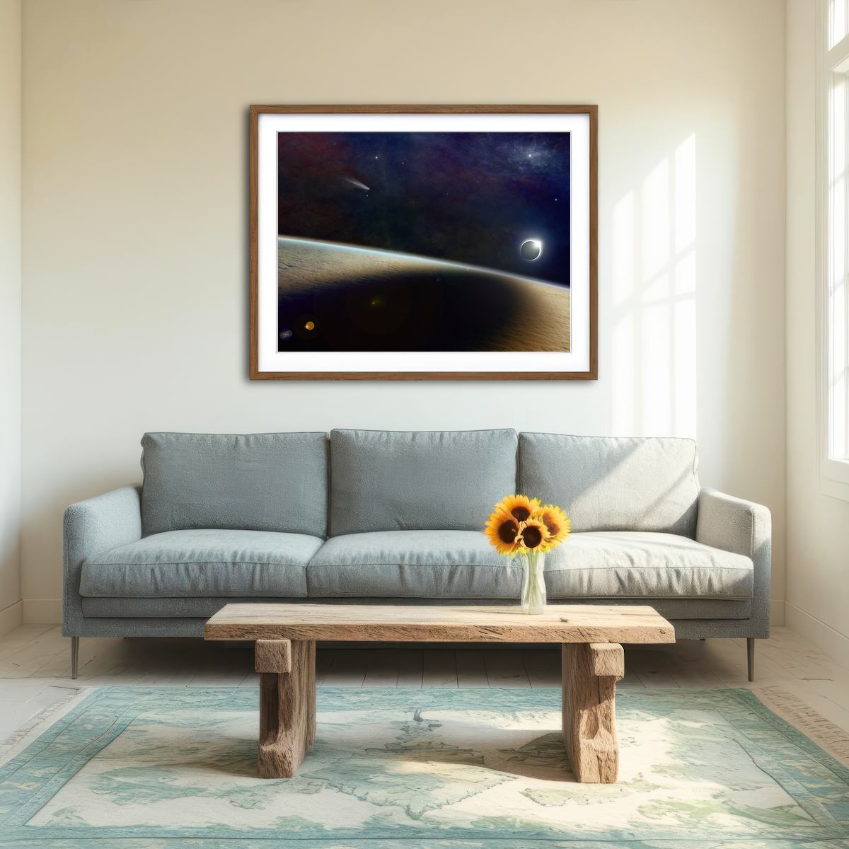 AUTO-MOCKUP ROOM | Shadow of the Solar Eclipse Wall Art