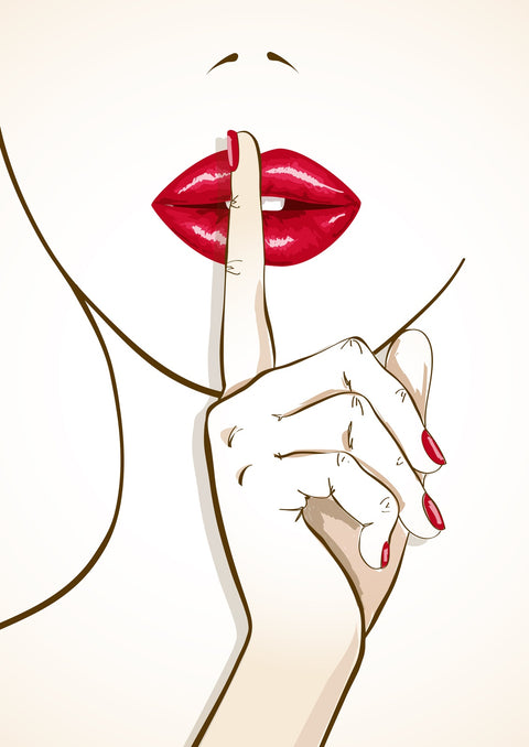 Shh Lips Wall Art