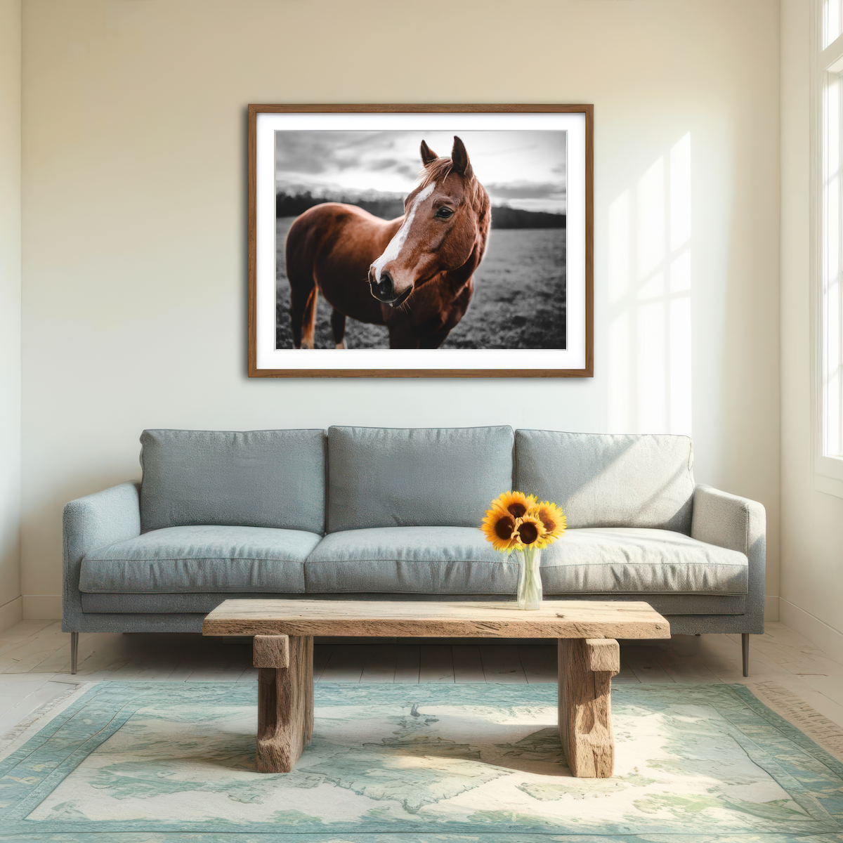 AUTO-MOCKUP ROOM | Shining Horse Wall Art
