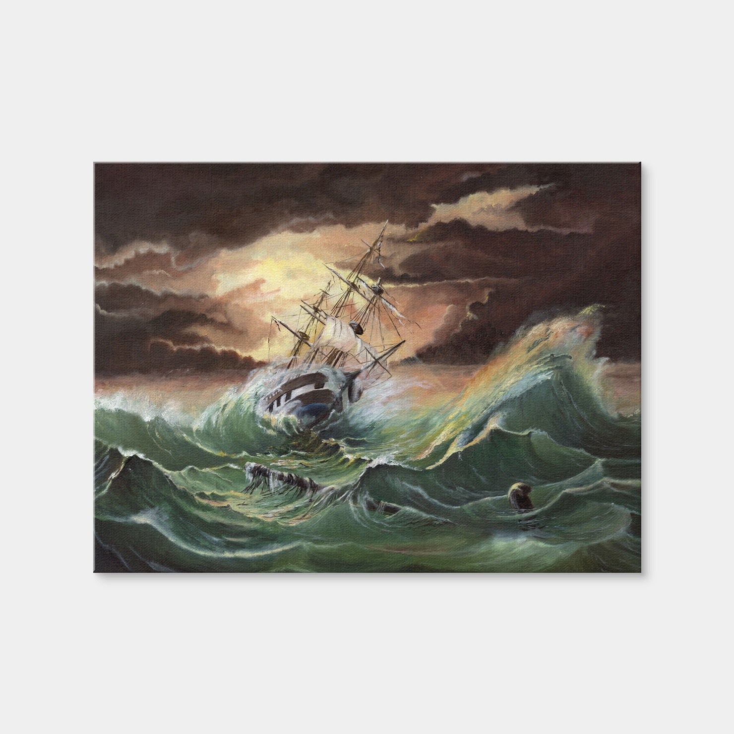 AUTO-MOCKUP WHITE | Ship in Storm | 1 Piece | Gallery Wrap Canvas | group=4x3