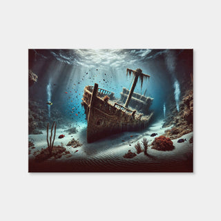 AUTO-MOCKUP WHITE | Shipwreck on Ocean Floor | 1 Piece | Gallery Wrap | group=4x3