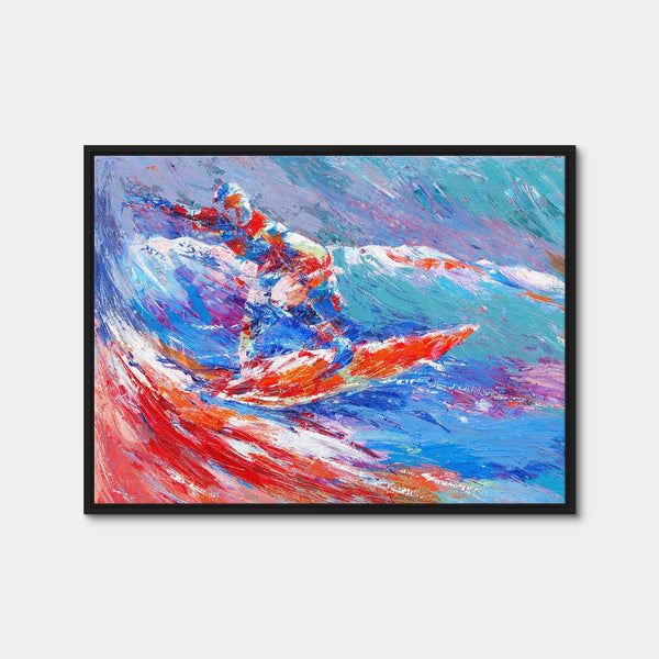 Shortboard Splash Wall Art — Framed Canvas Format preview