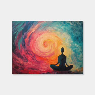 AUTO-MOCKUP WHITE | Silhouette Meditating | 1 Piece | Gallery Wrap Canvas | group=4x3