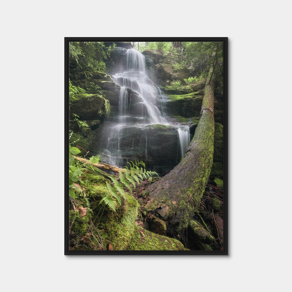 Silver Glow Falls Wall Art — Framed Canvas Format preview