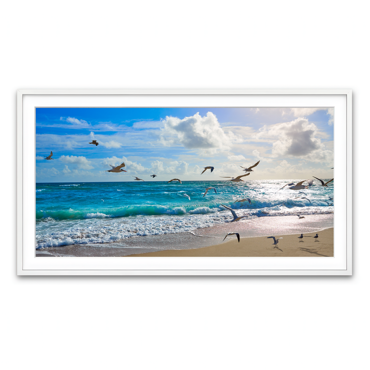 Framed Print 2x1 White