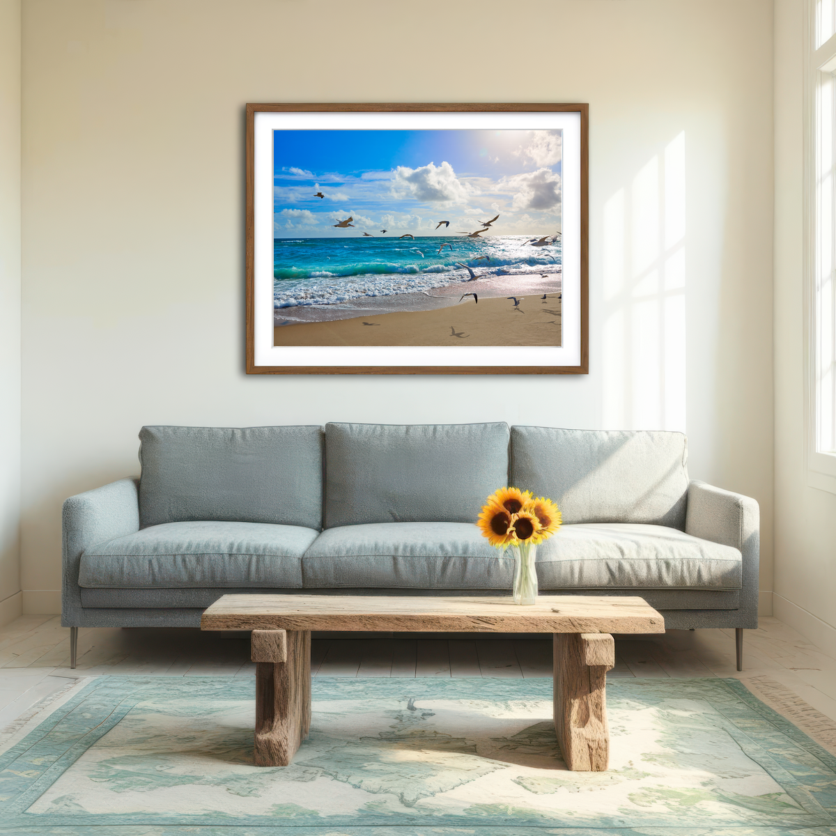 AUTO-MOCKUP ROOM | Singer Island Beach Seagulls Wall Art