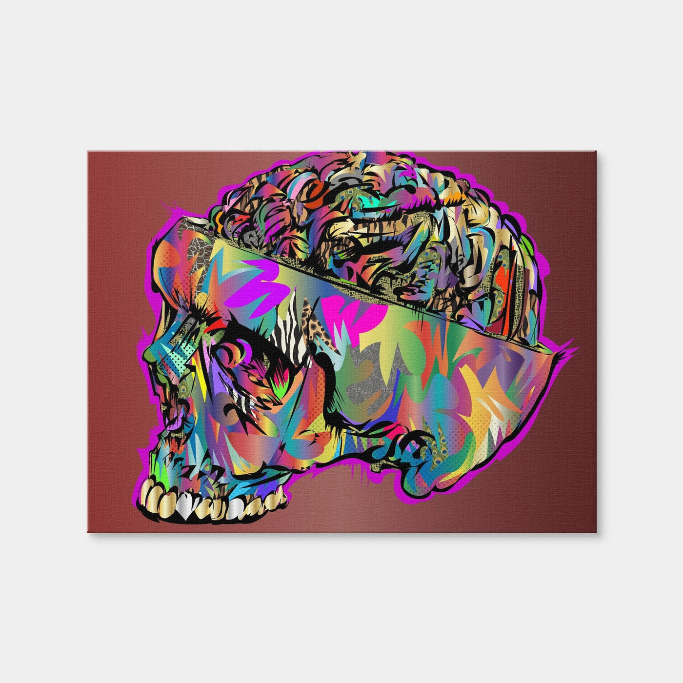 AUTO-MOCKUP WHITE | Skull Brain | 1 Piece | Gallery Wrap Canvas | group=4x3