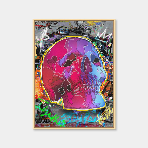 Skull Design Wall Art — Framed Canvas Format preview