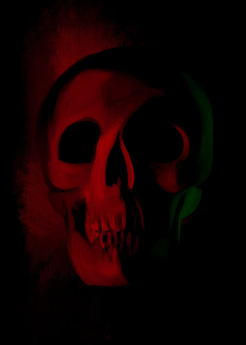 Skull Red Shade Wall Art