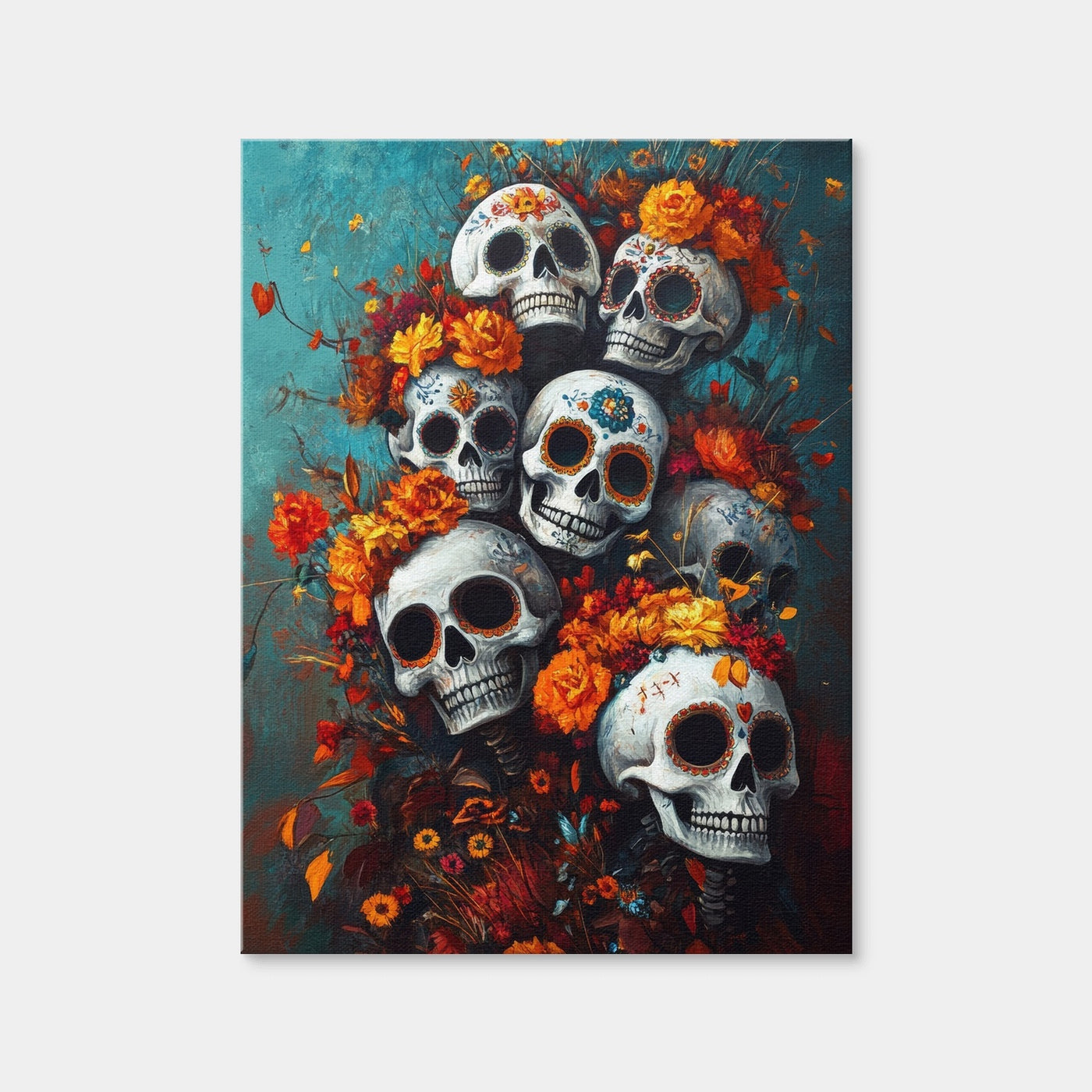 AUTO-MOCKUP WHITE | Skulls with Flowers | 1 Piece | Gallery Wrap | group=3x4