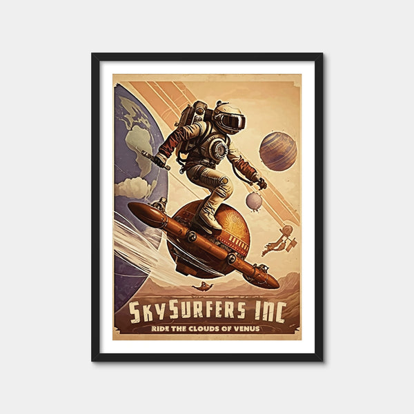 SkySurfers - Ride the Clouds of Venus Wall Art — Framed Print Format preview