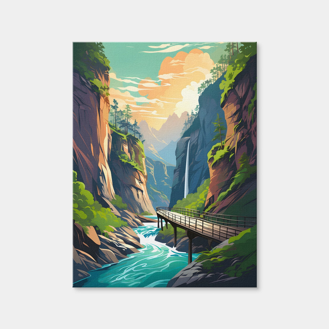 AUTO-MOCKUP WHITE | Slovenia - Vintgar Gorge | 1 Piece | Gallery Wrap Canvas | group=3x4